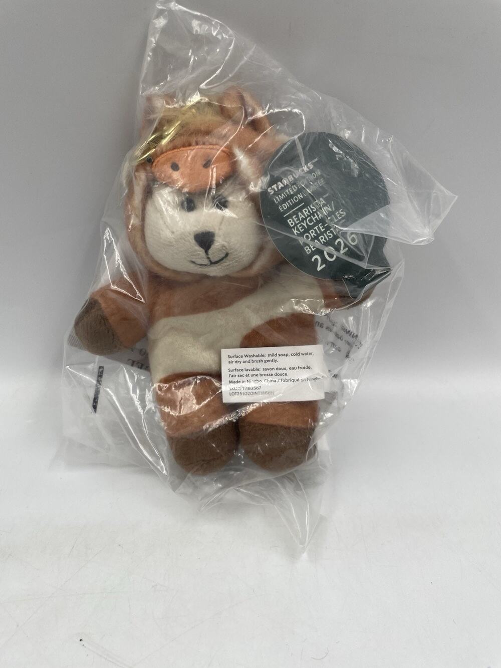 NEW Starbucks 2026 Lunar New Year of The Horse Bearista Bear Keychain Plush NIP